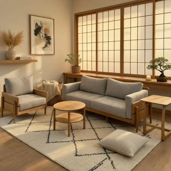 Ghế Sofa Văng Gỗ Tần Bì Bọc Nỉ 3 Chỗ Cao Cấp - SP13628