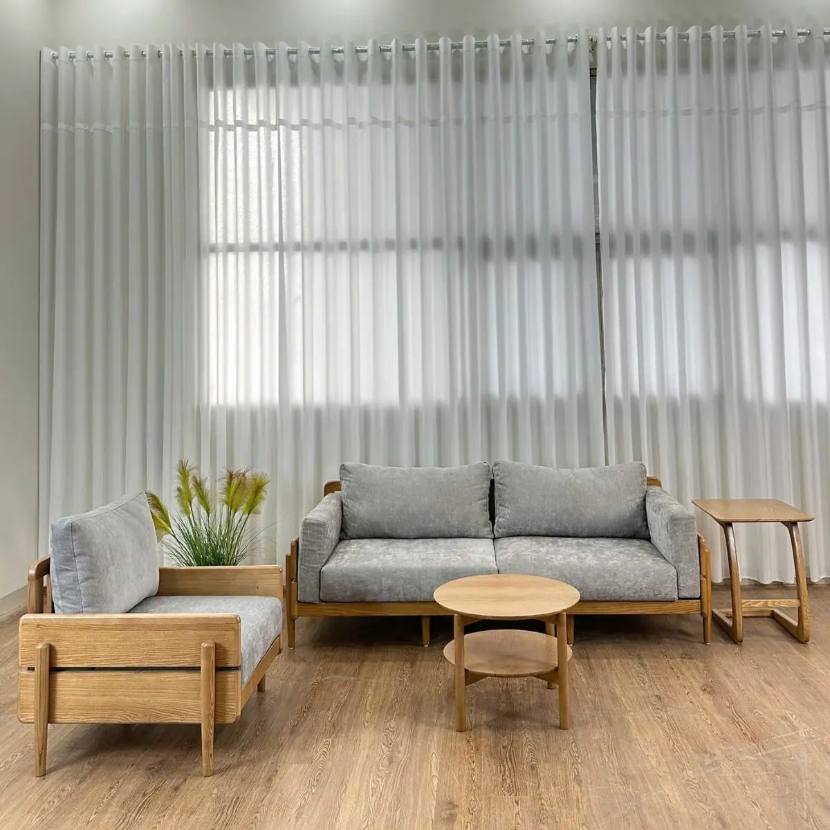 Ghế Sofa Văng Gỗ Tần Bì Bọc Nỉ 3 Chỗ Cao Cấp - SP13628 10 ghe sofa vang go tan bi boc ni 3 cho cao cap sp13628 4