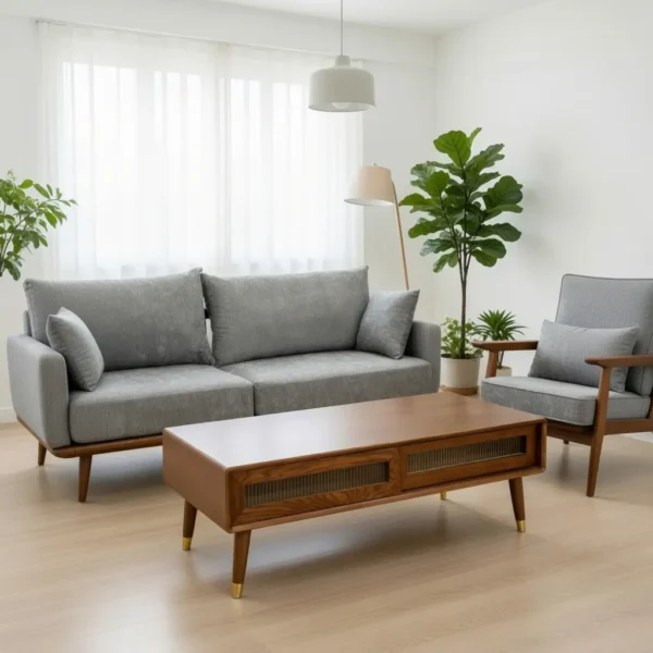 Ghế Sofa Văng Gỗ Tần Bì Bọc Vải Cao Cấp - SP13636