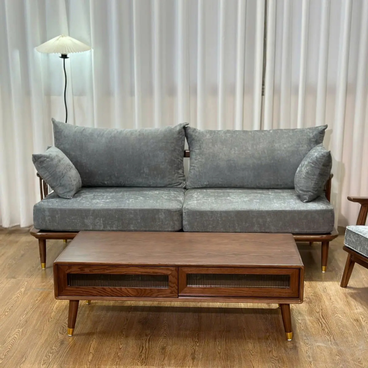 Ghế Sofa Văng Gỗ Tần Bì Bọc Vải Cao Cấp - SP13636 14 ghe sofa vang go tan bi boc vai cao cap sp13636