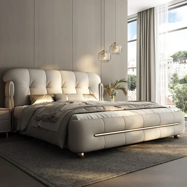 giuong ngu boc da cao cap chan mui bo cong sang trong sp13577