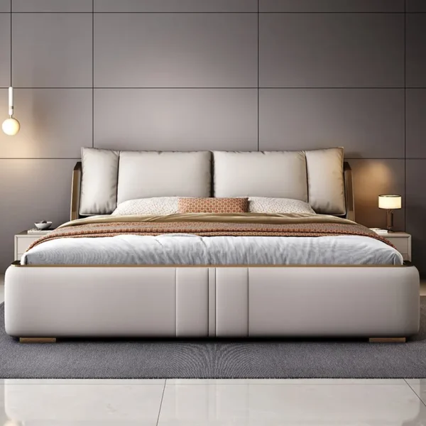 Giường Ngủ Bọc Da Cao Cấp Đầu Giường Gối Tựa Dày - SP13572