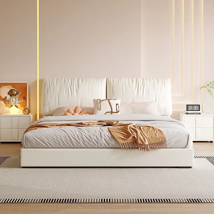 Giường Ngủ Bọc Da Cao Cấp Thiết Kế Thấp Gọn Hiện Đại - SP12628 1 Giường Ngủ Bọc Da Cao Cấp Thiết Kế Thấp Gọn Hiện Đại - SP12628