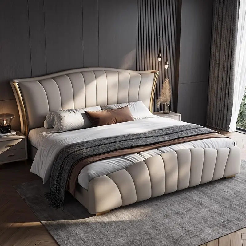 Giường Ngủ Bọc Da Có Hộc Nâng Bo Cong Hiện Đại - SP12570 2 Giường Ngủ Bọc Da Có Hộc Nâng Bo Cong Hiện Đại - SP12570 - Ảnh 2