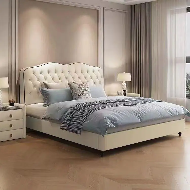 Giường Ngủ Bọc Da Đầu Chần Nút Tân Cổ Điển - SP13454 9 giuong ngu boc da dau chan nut tan co dien sp13454 2