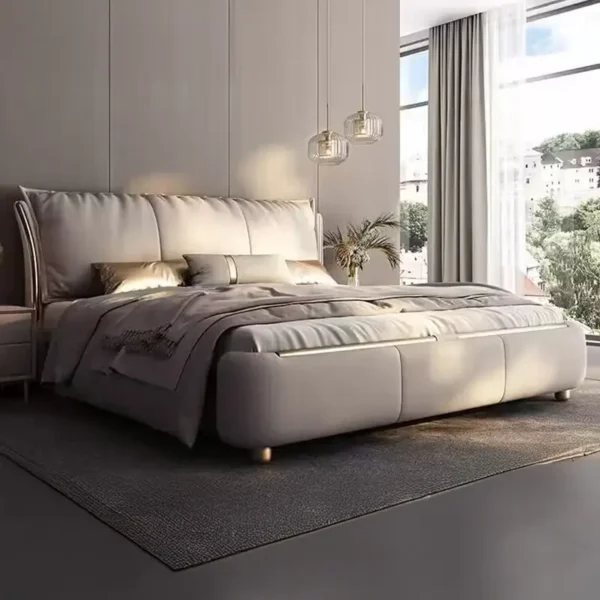 Giường Ngủ Bọc Da Đầu Phối Viền Vàng Sang Trọng - SP12579 8 giuong ngu boc da dau phoi vien vang sang trong sp12579 3