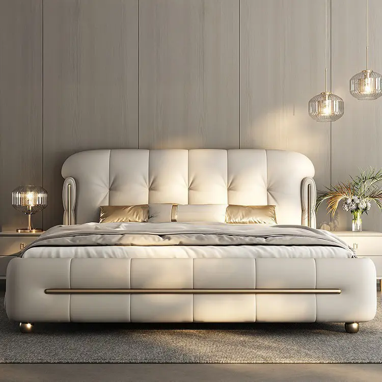 Giường ngủ bọc da hiện đại cao cấp - SP12565 1 Giường ngủ bọc da hiện đại cao cấp sp12565