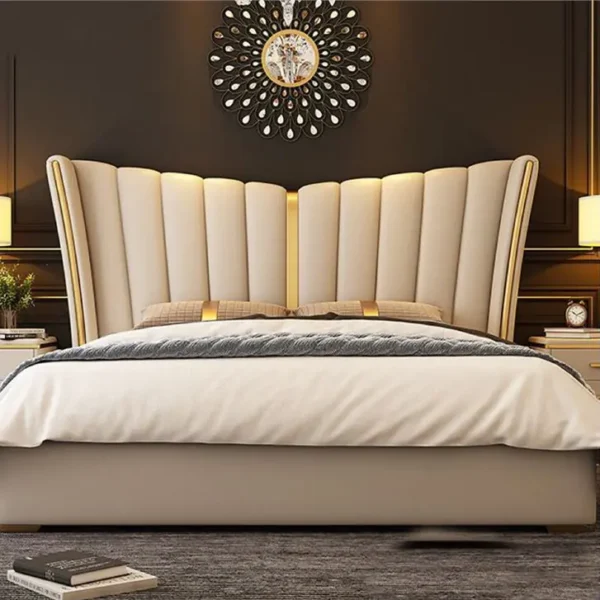 Giường Ngủ Bọc Da Hình Nan Quạt Thanh Lịch - SP13446