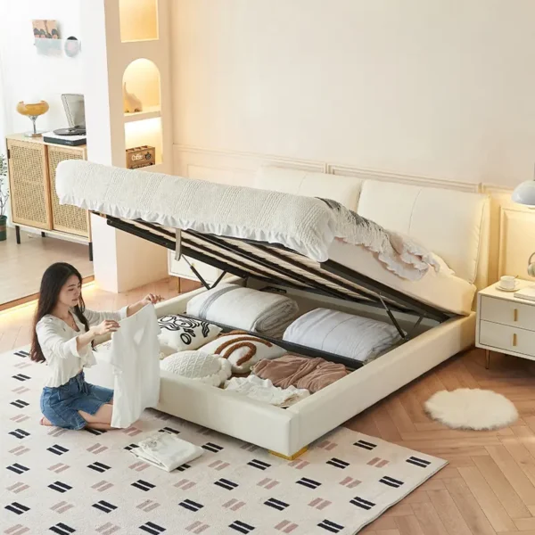 giuong ngu boc da mau trang kem hien dai sp12716