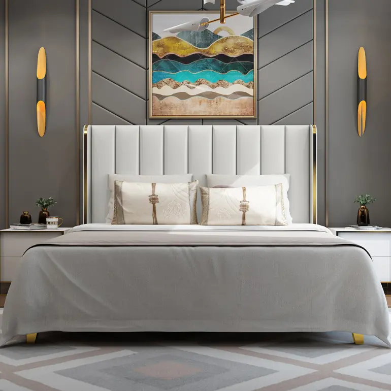 Giường Ngủ Bọc Da Thanh Lịch - SP13438 1 Giường Ngủ Bọc Da Thanh Lịch - SP13438