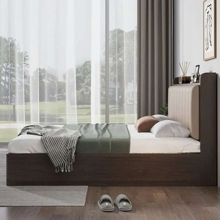 Giường Ngủ Gỗ Bọc Da Thiết Kế Kệ Đầu Giường Hiện Đại - SP13428 13 giuong ngu boc da thiet ke ke dau giuong hien dai sp13428 1