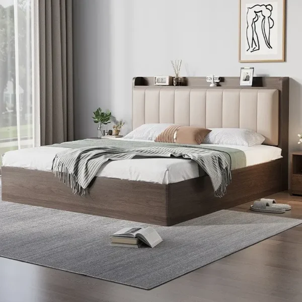 Giường Ngủ Gỗ Bọc Da Thiết Kế Kệ Đầu Giường Hiện Đại - SP13428 7 giuong ngu boc da thiet ke ke dau giuong hien dai sp13428 4