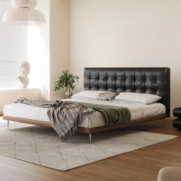 Giường Ngủ Bọc Da Thiết Kế Thanh Lịch - SP13324