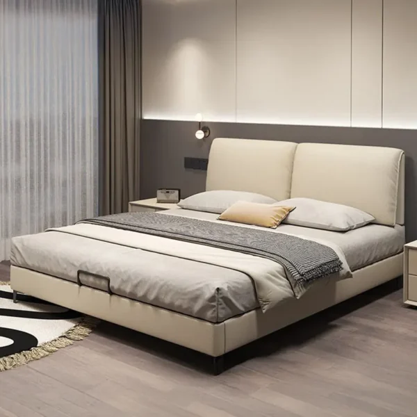 Giường Ngủ Bọc Da Thông Minh Có Hộc Kéo & Nâng Hiện Đại - SP12575