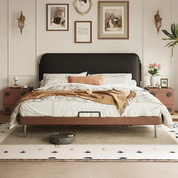 Giường Ngủ Gỗ Bọc Da Cao Cấp - SP12588