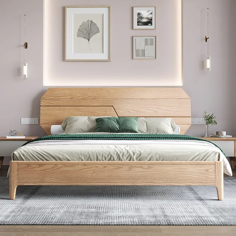 Giường Ngủ Gỗ MDF Hiện Đại, Đầu Giường Vát Cạnh Tinh Tế - SP12601 1 Giường Ngủ Gỗ MDF Hiện Đại, Đầu Giường Vát Cạnh Tinh Tế - SP12601