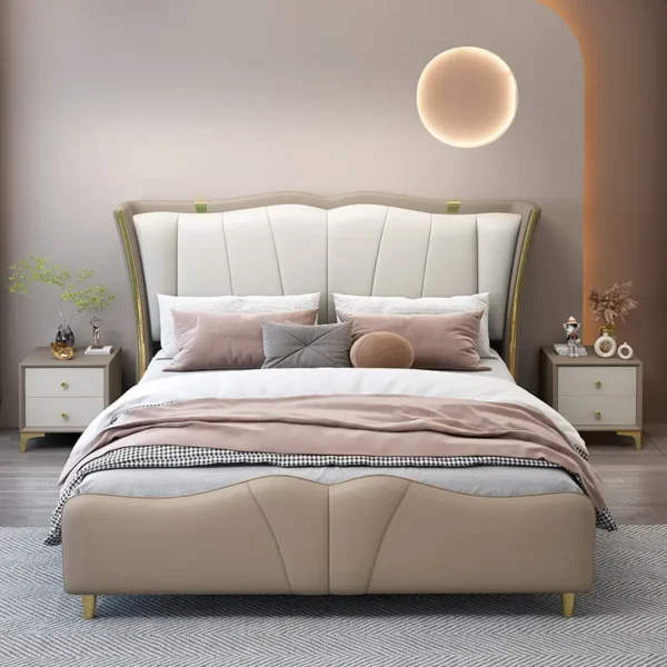 Giường Ngủ Sofa Bọc Da Cao Cấp - SP13532