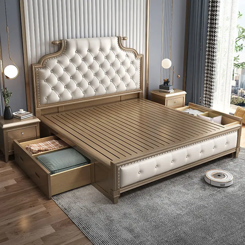 Giường Ngủ Tân Cổ Điển Bọc Da Cao Cấp - SP12674 4 Giường Ngủ Tân Cổ Điển Bọc Da Cao Cấp - SP12674 - Ảnh 4