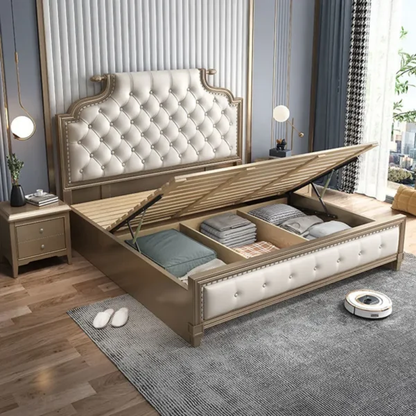 Giường Ngủ Tân Cổ Điển Bọc Da Cao Cấp - SP12674 6 giuong ngu tan co dien boc da cao cap sp12674 3