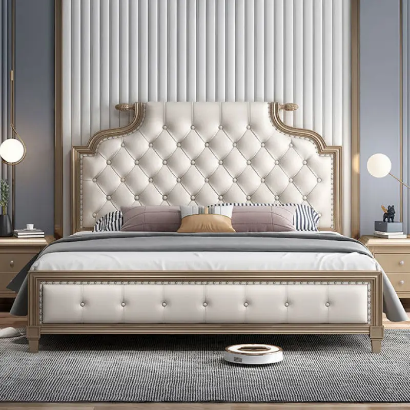 Giường Ngủ Tân Cổ Điển Bọc Da Cao Cấp - SP12674 9 giuong ngu tan co dien boc da cao cap sp12674 5