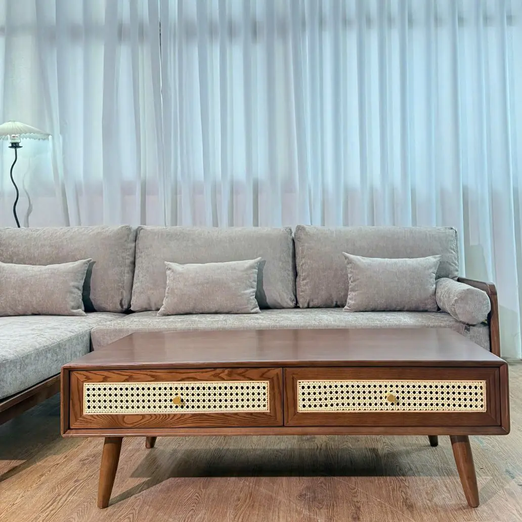 SOFA GÓC GỖ TẦN BÌ PHỐI NAN MÂY BỌC VẢI NỈ CAO CẤP - SP13622 4 SOFA GÓC GỖ TẦN BÌ PHỐI NAN MÂY BỌC VẢI NỈ CAO CẤP - SP13622 - Ảnh 4