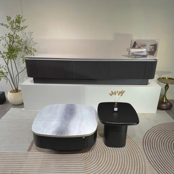 Bàn Trà Đôi Mặt Đá Bo Góc Sang Trọng - SP14331 7 ban tra doi mat da bo goc sang trong sp14331 1