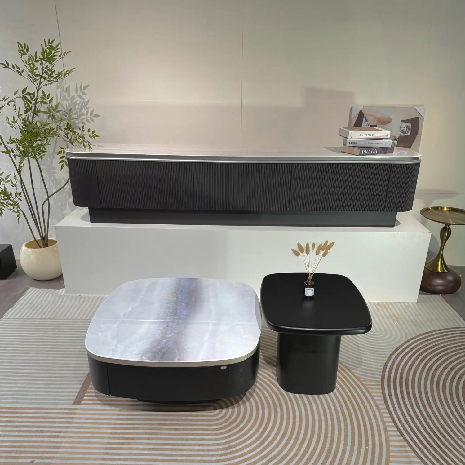 Bàn Trà Đôi Mặt Đá Bo Góc Sang Trọng - SP14331 4 Bàn Trà Đôi Mặt Đá Bo Góc Sang Trọng - SP14331 - Ảnh 4