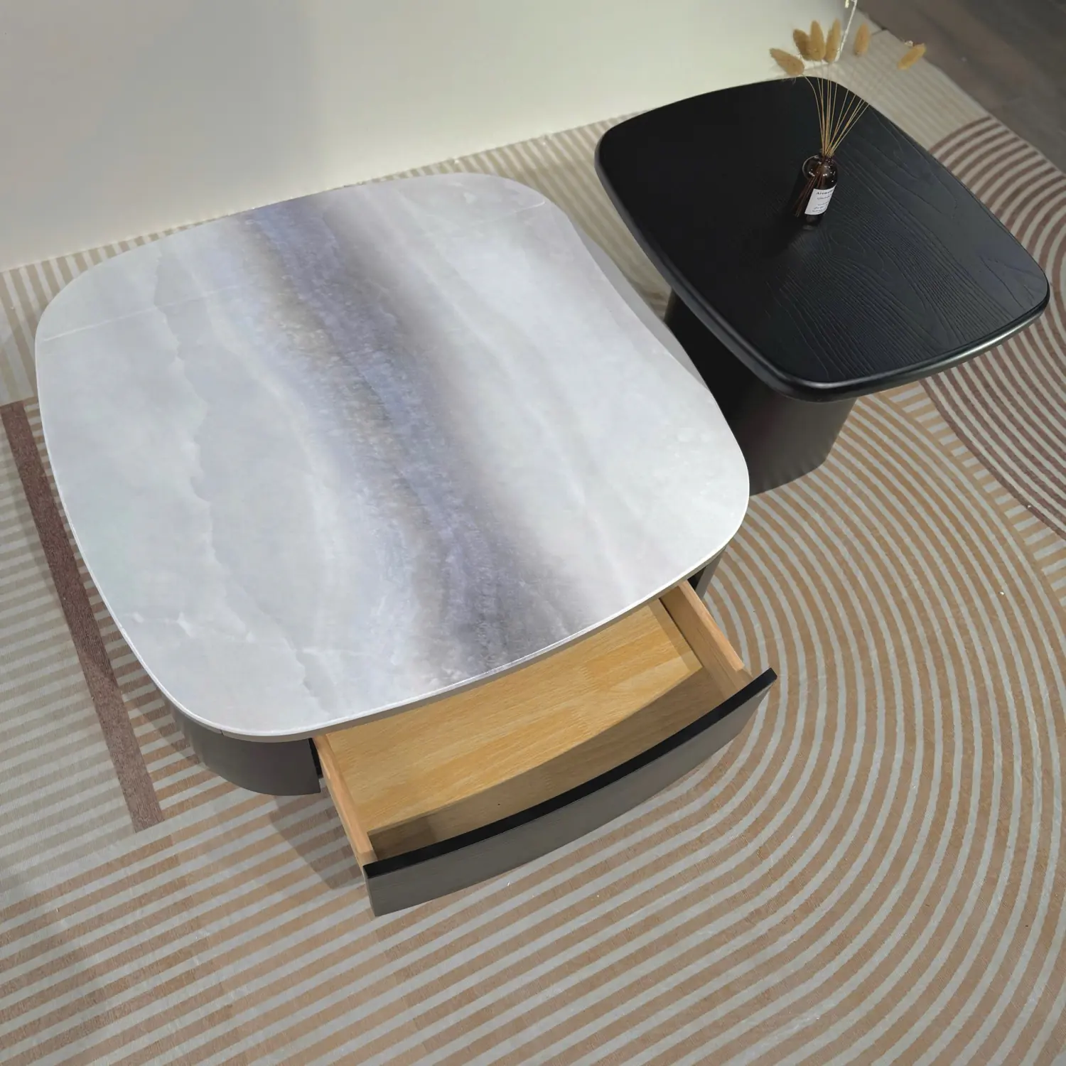 Bàn Trà Đôi Mặt Đá Bo Góc Sang Trọng - SP14331 9 ban tra doi mat da bo goc sang trong sp14331 2