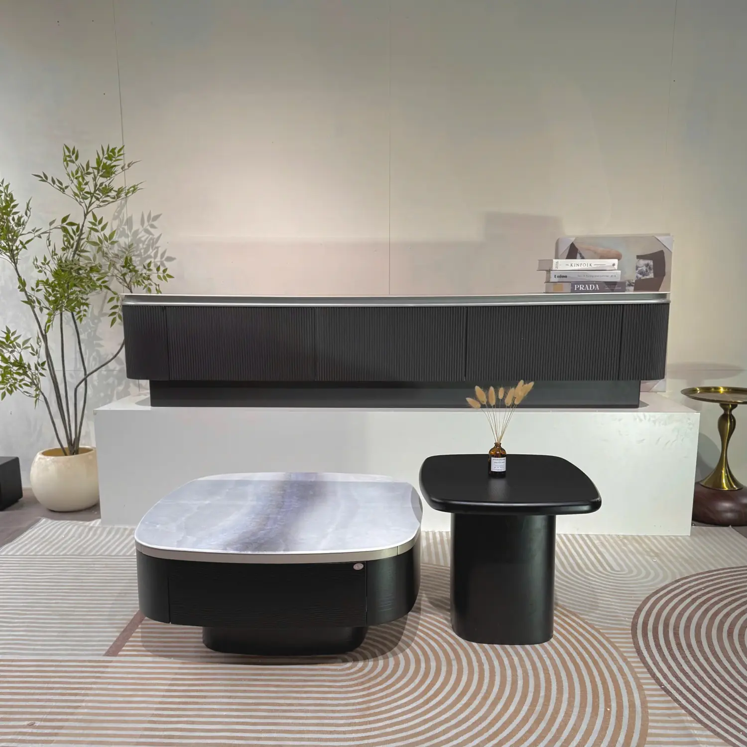 Bàn Trà Đôi Mặt Đá Bo Góc Sang Trọng - SP14331 10 ban tra doi mat da bo goc sang trong sp14331