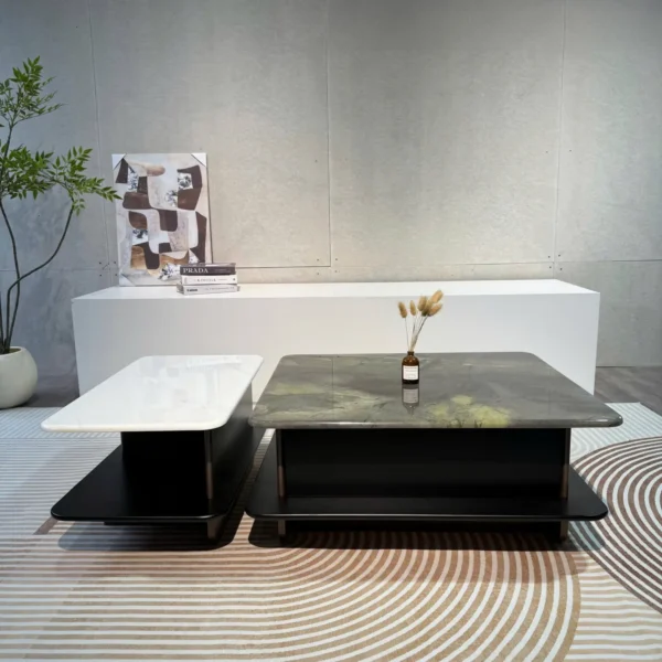 Bàn Trà Đôi Mặt Đá Hiện Đại - SP14593