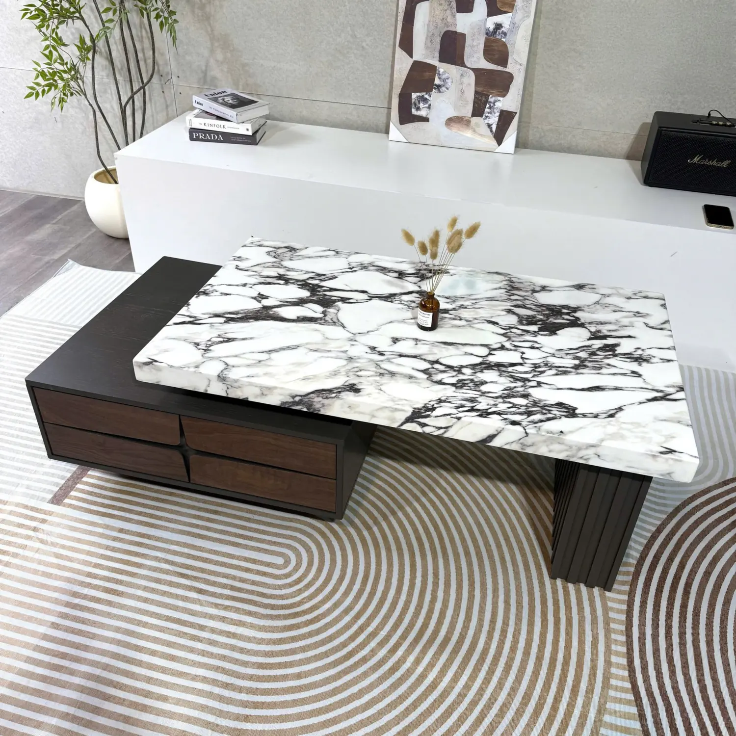 Bàn Trà Mặt Đá Nhập Khẩu Phối Gỗ Cao Cấp Sang Trọng - SP14357 14 ban tra mat da nhap khau phoi go cao cap sang trong sp14357 1