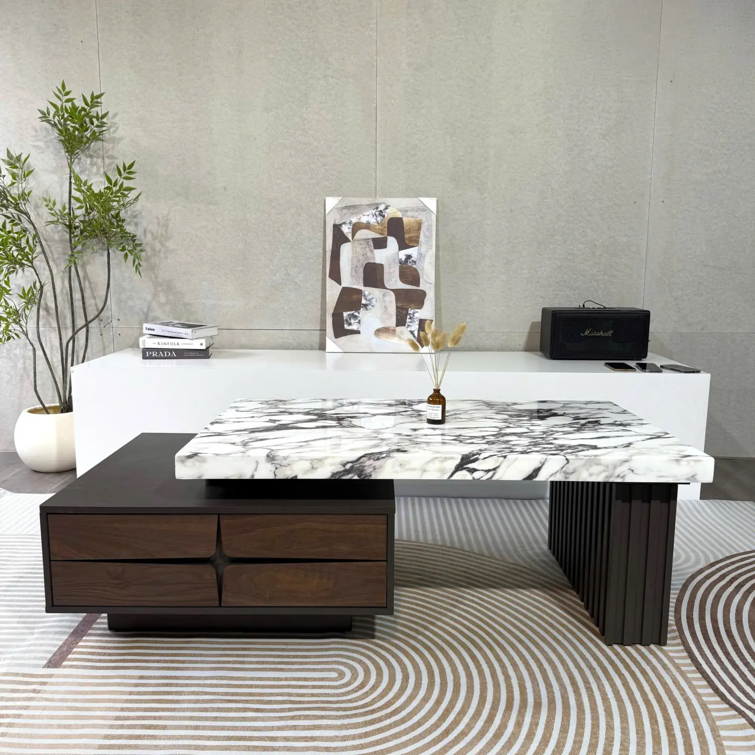 Bàn Trà Mặt Đá Nhập Khẩu Phối Gỗ Cao Cấp Sang Trọng - SP14357 1 Bàn Trà Mặt Đá Nhập Khẩu Phối Gỗ Cao Cấp Sang Trọng - SP14357