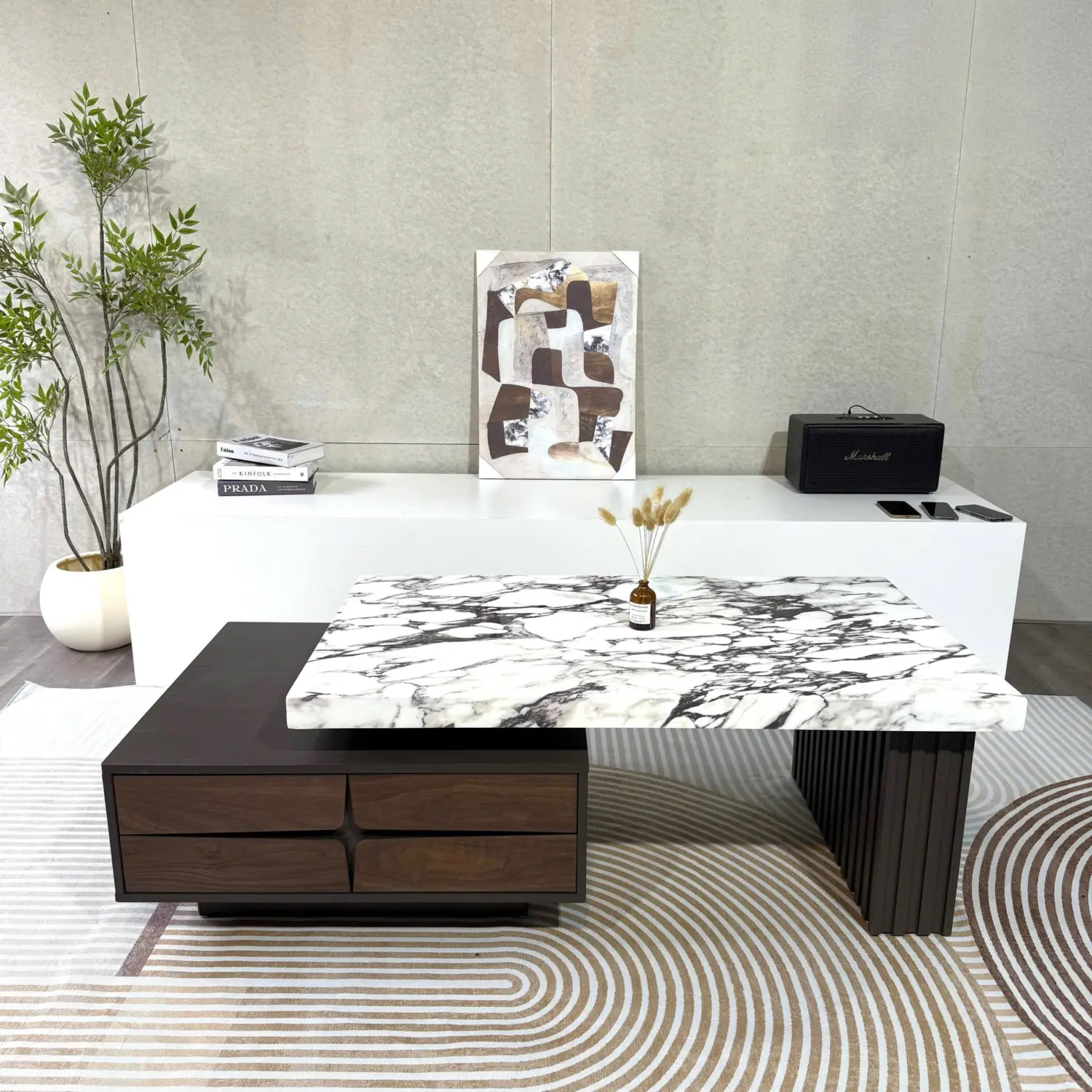 Bàn Trà Mặt Đá Nhập Khẩu Phối Gỗ Cao Cấp Sang Trọng - SP14357 15 ban tra mat da nhap khau phoi go cao cap sang trong sp14357