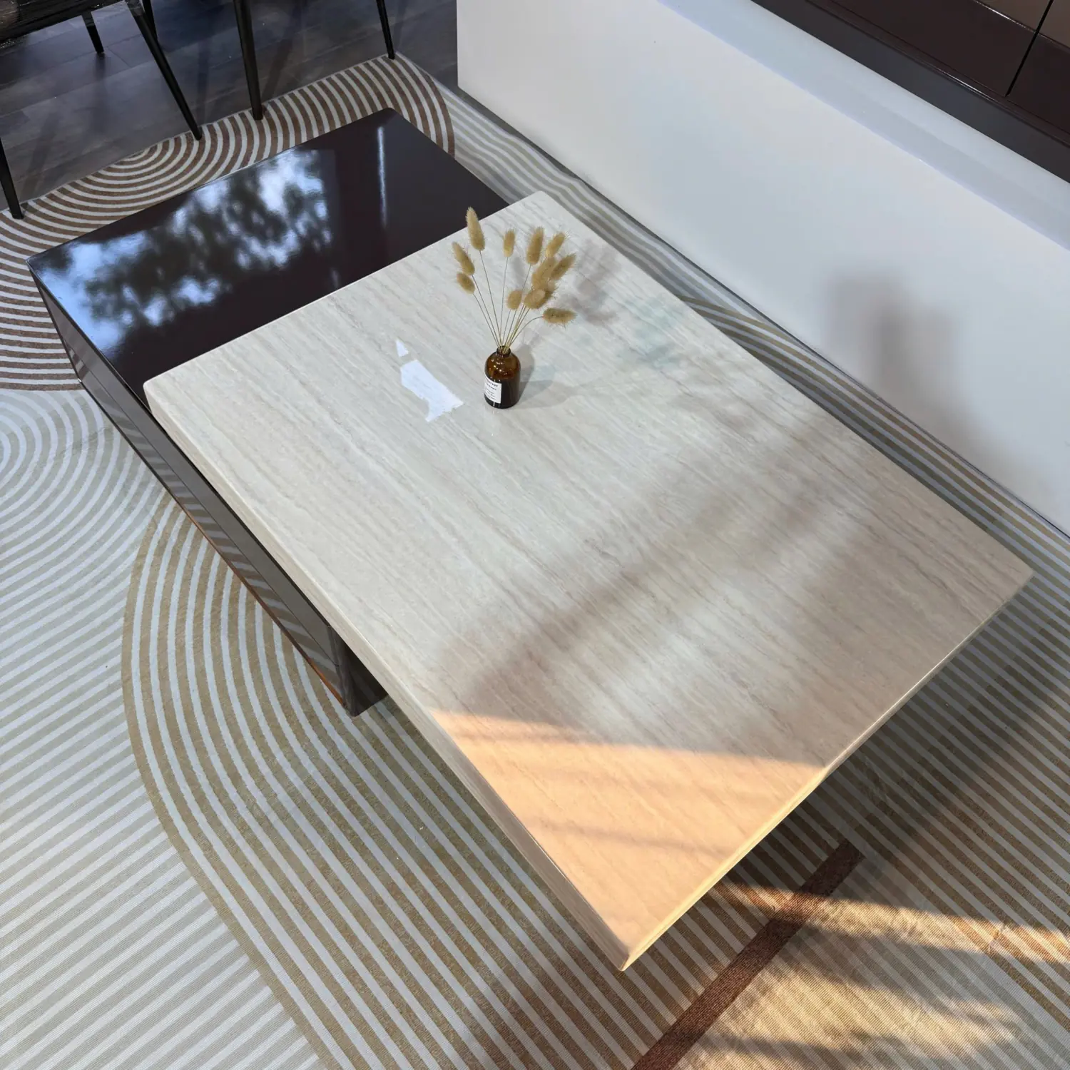 Bàn Trà Mặt Đá Vân Mây Phối Gỗ Nâu Hiện Đại - SP14349 13 ban tra mat da van may phoi go nau hien dai sp14349 1