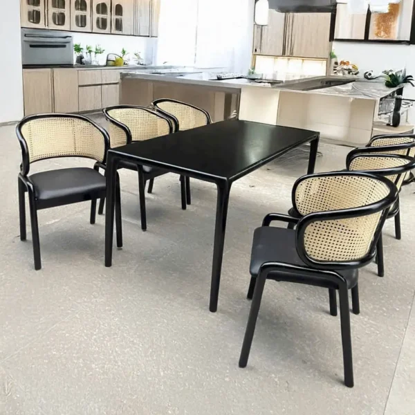 Trang chủ 353 Bộ Bàn Ăn Gỗ Sơn Đen Cao Cấp Phong Cách Bắc Âu - SP14308