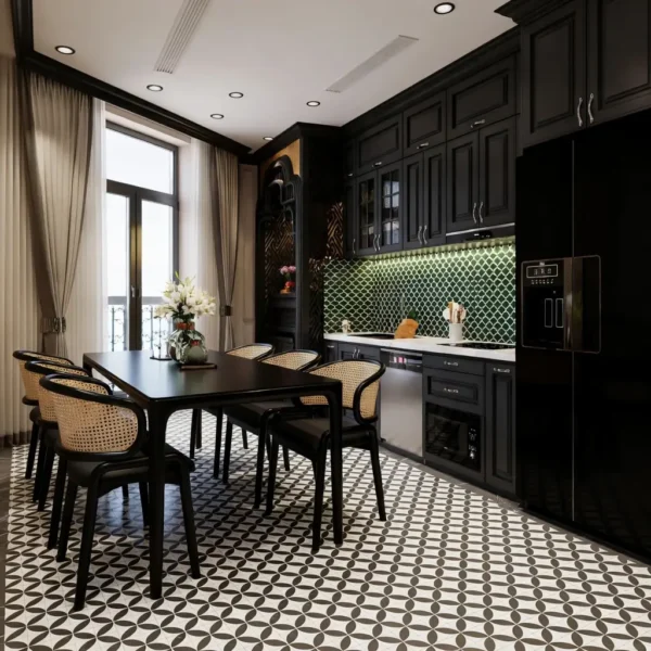 Bo Ban An Go Tu Nhien Phong Cach Indochine Sp14308