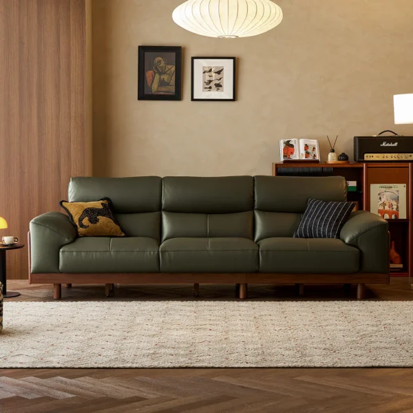Ghế Sofa Gỗ Đệm Da Cao Cấp Thanh Lịch - SP14503