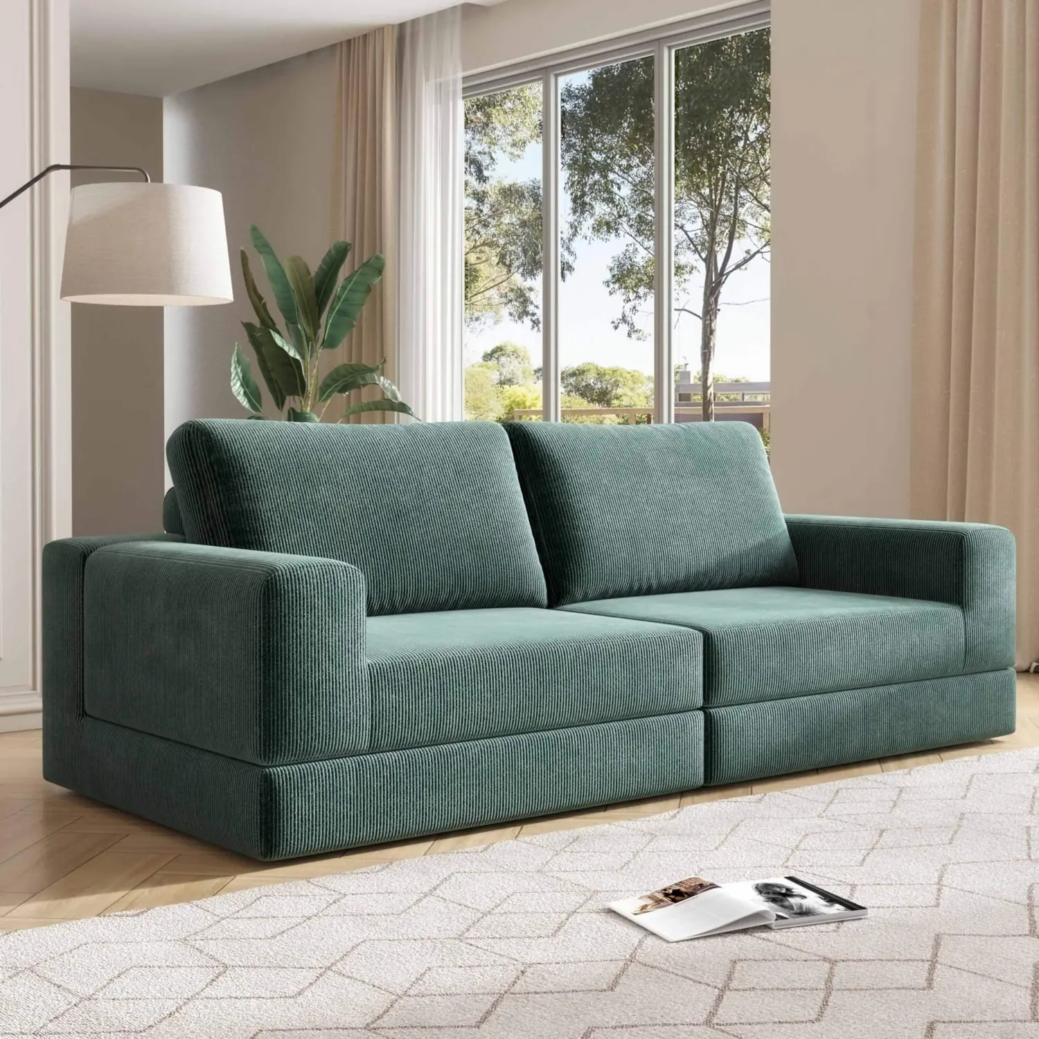 Ghế Sofa vải Form Vuông Đơn Giản Hiện Đại - SP14173 4 ghe sofa vai form vuong don gian hien dai sp14173 1