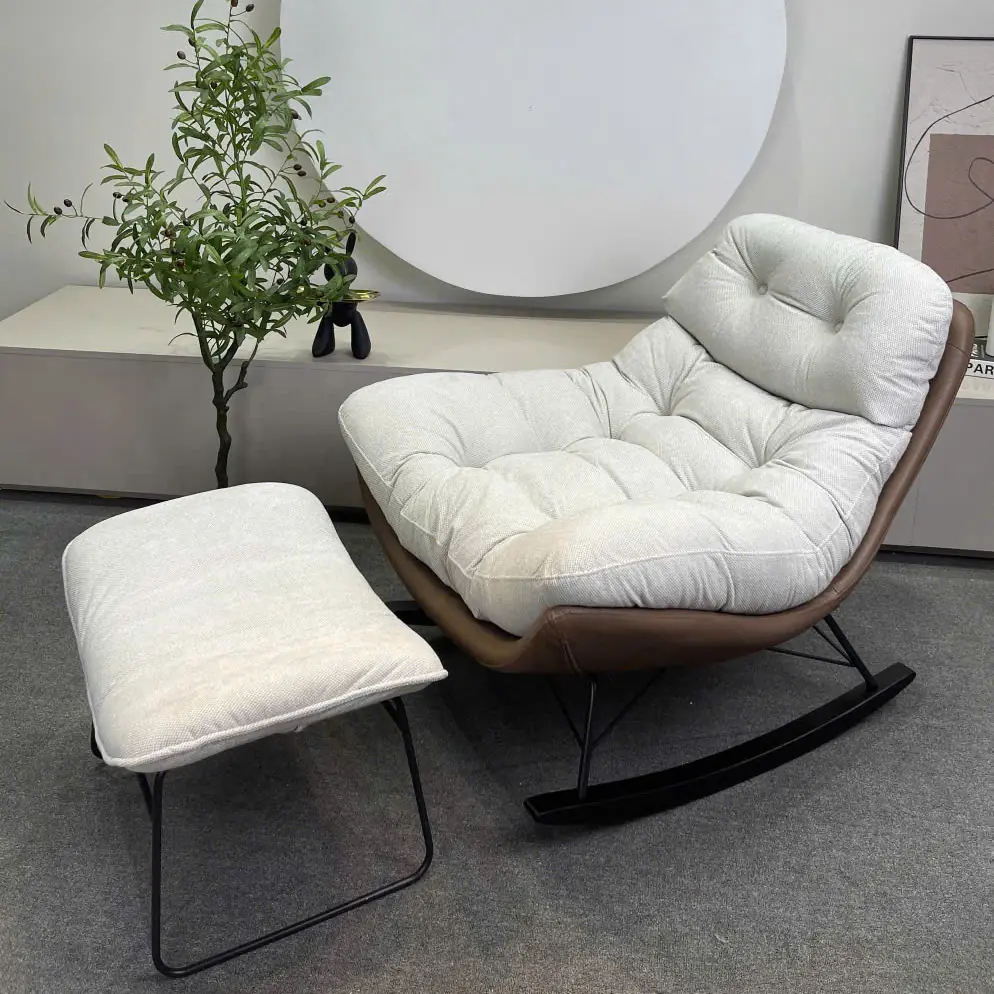 Ghế Thư Giãn Bọc Vải, Da Trụ Xoay Cao Cấp - SP14199 10 ghe thu gian boc vai da tru xoay cao cap sp14199 1