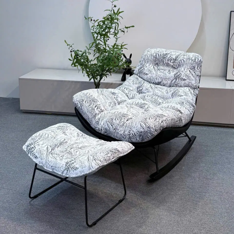 Ghế Thư Giãn Bọc Vải, Da Trụ Xoay Cao Cấp - SP14199 8 ghe thu gian boc vai da tru xoay cao cap sp14199 3