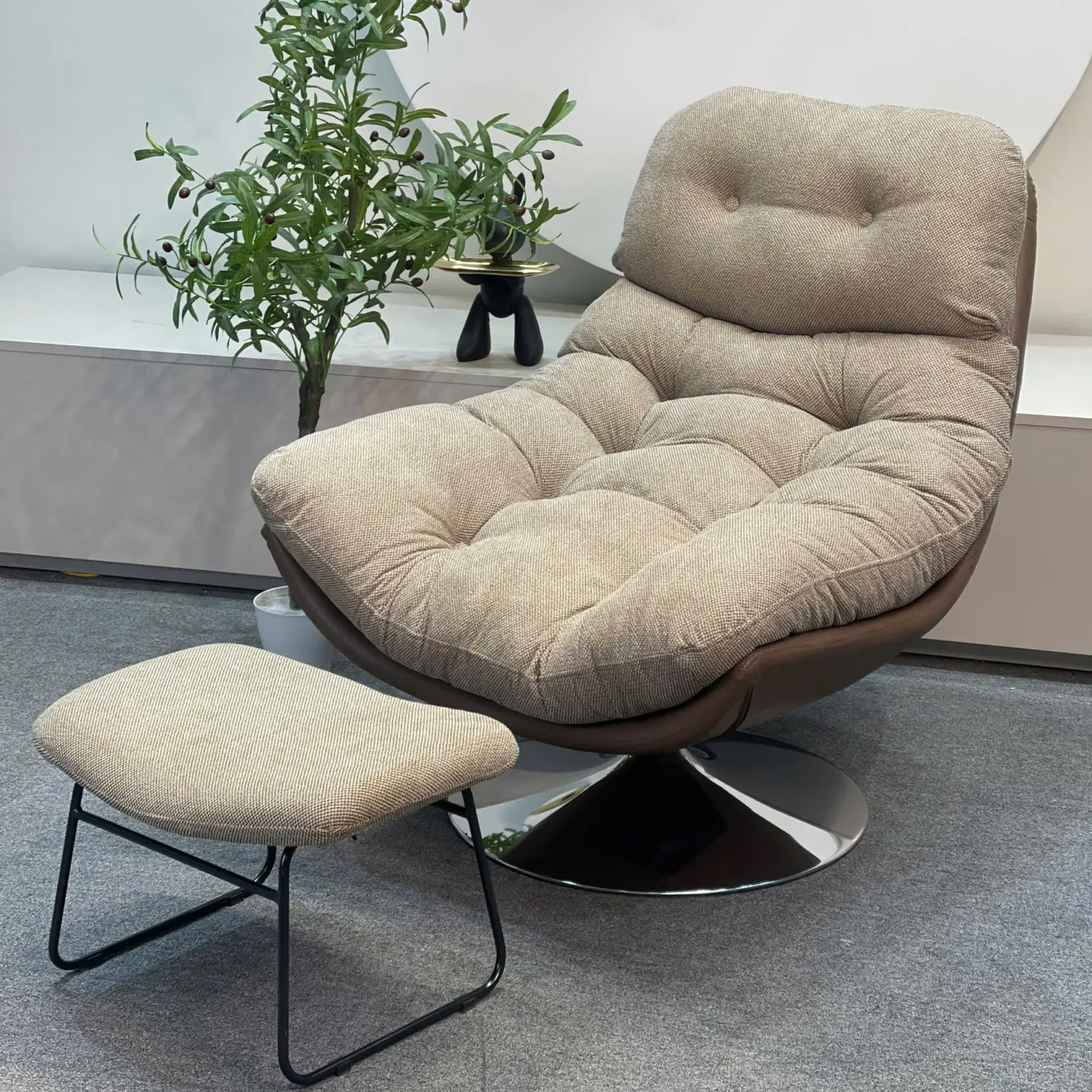 Ghế Thư Giãn Bọc Vải, Da Trụ Xoay Cao Cấp - SP14199 1 Ghế Thư Giãn Bọc Vải, Da Trụ Xoay Cao Cấp - SP14199