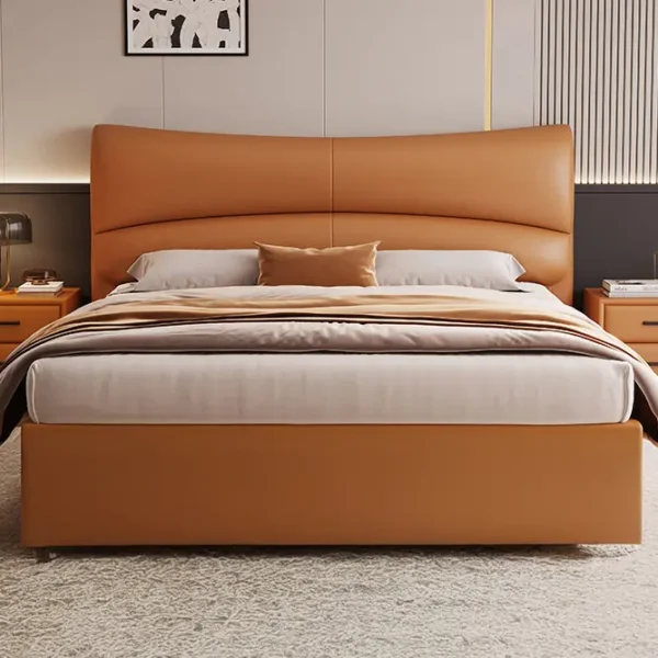 Giường Ngủ Bọc Da Cao Cấp Tựa Đầu Bo Cong Tiện Lợi - SP13885