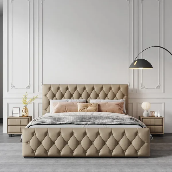 Giường Ngủ Bọc Da Chần Nút Kim Cương Sang Trọng Đẳng Cấp - SP13915