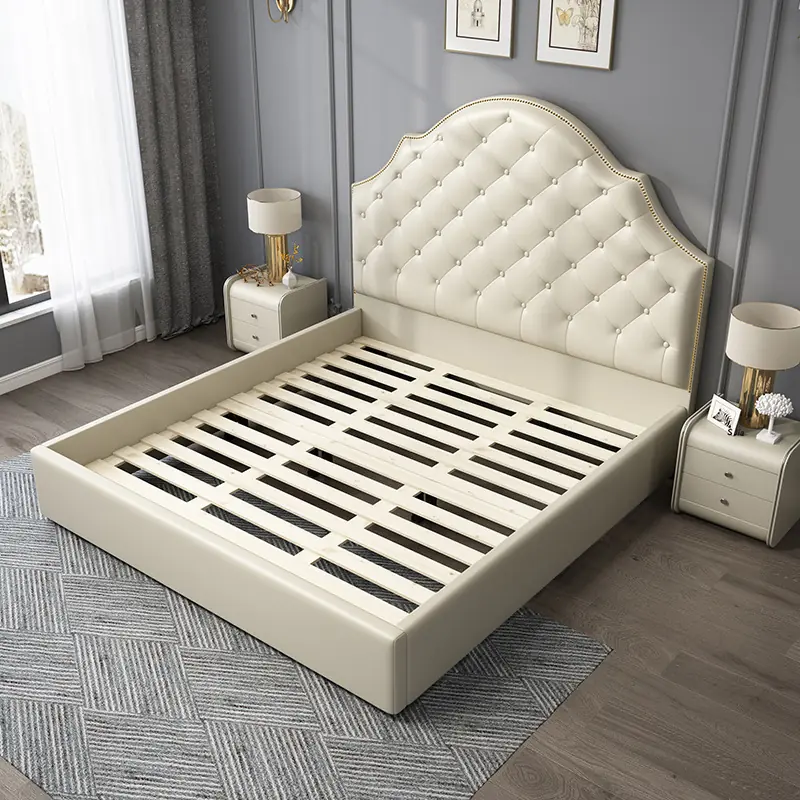 Giường Ngủ Bọc Da Chần Nút Tân Cổ Điển Đầu Giường Uốn Lượn Sang Trọng - SP13923 12 giuong ngu boc da chan nut tan co dien dau giuong uon luon sang trong sp13923 2