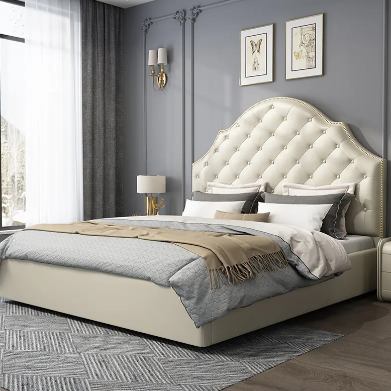 Giường Ngủ Bọc Da Chần Nút Tân Cổ Điển Đầu Giường Uốn Lượn Sang Trọng - SP13923 10 giuong ngu boc da chan nut tan co dien dau giuong uon luon sang trong sp13923 4