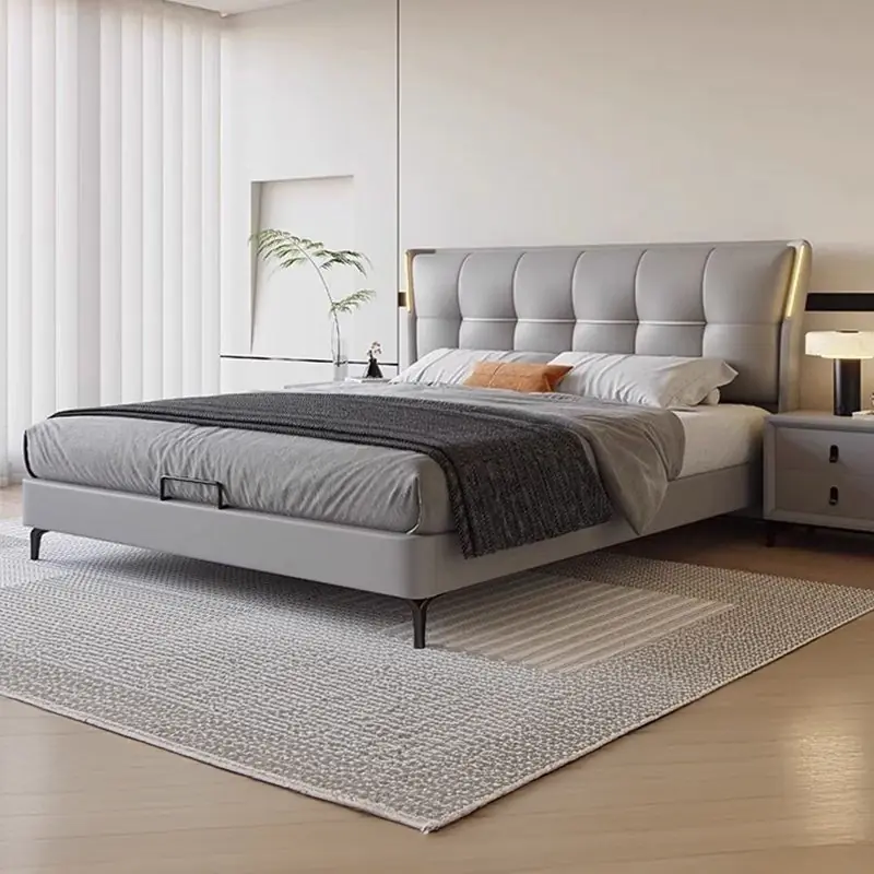 Giường Ngủ Bọc Da Hiện Đại Tựa Đầu Ô Vuông Cao Cấp - SP13880 6 giuong ngu boc da hien dai tua dau o vuong cao cap sp13880