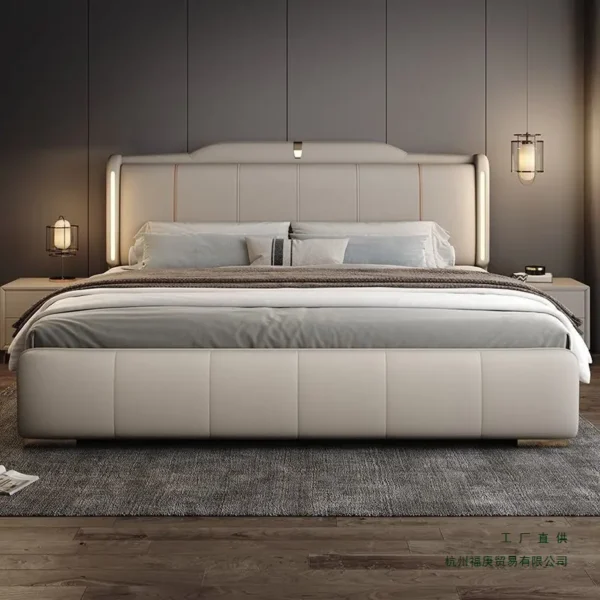 Giường Ngủ Bọc Da Hiện Đại Tựa Đầu Sang Trọng - SP13856