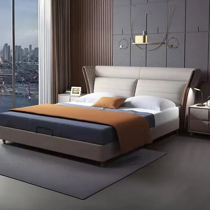 Giường Ngủ Bọc Da Tựa Đầu Bản Lớn Bo Cong Hiện Đại - SP13905 8 giuong ngu boc da tua dau ban lon bo cong hien dai sp13905 3