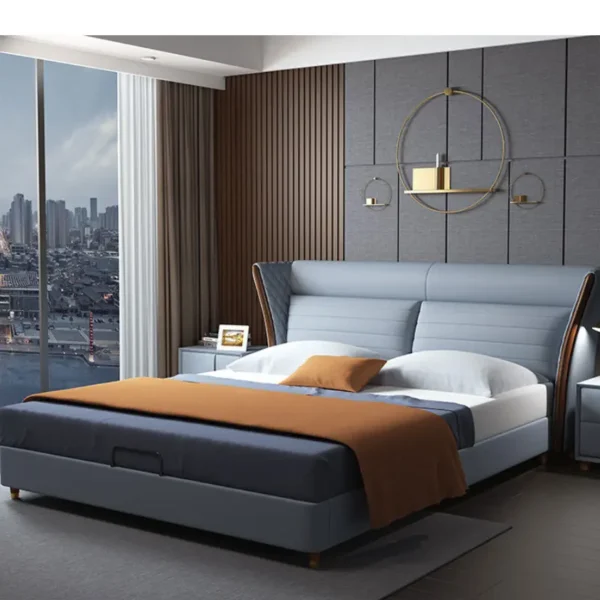 Giường Ngủ Bọc Da Tựa Đầu Bản Lớn Bo Cong Hiện Đại - SP13905 6 giuong ngu boc da tua dau ban lon bo cong hien dai sp13905