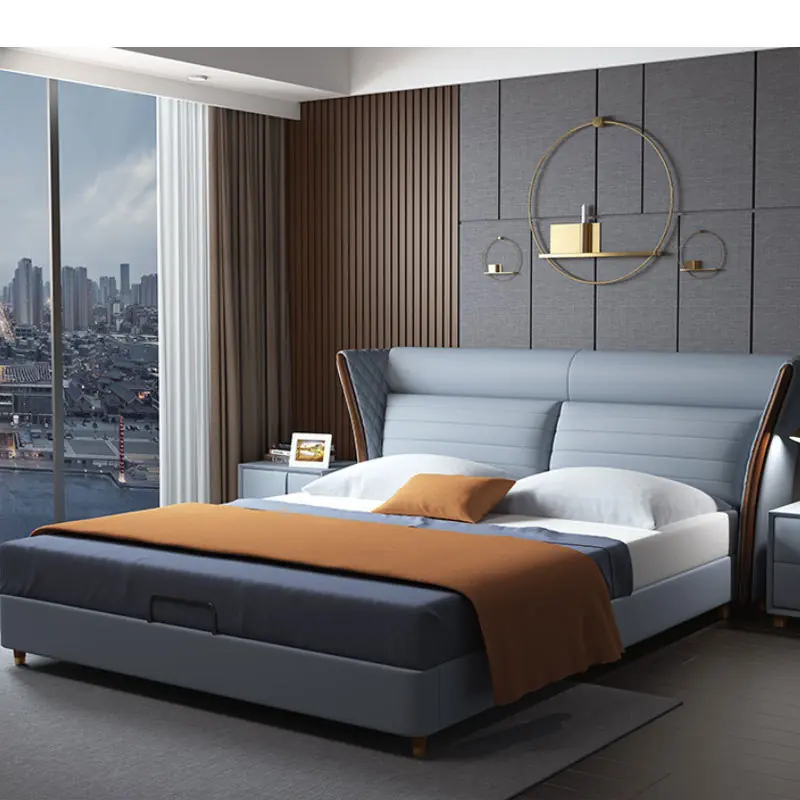 Giường Ngủ Bọc Da Tựa Đầu Bản Lớn Bo Cong Hiện Đại - SP13905 11 giuong ngu boc da tua dau ban lon bo cong hien dai sp13905